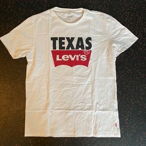 Mens Texas Levis White Tee Sz M